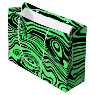 Pattern Waves Green Gift Bag - Choose Colours