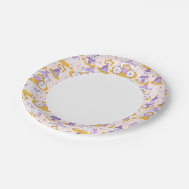 pattern with a princess paper plate (Angled)