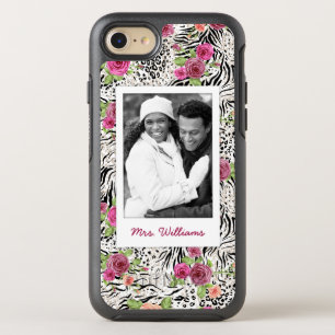 Pattern With Animal Prints   Add Your Photo & Name OtterBox Symmetry iPhone 8/7 Case