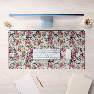 Pattern With Animal Prints Desk Mat