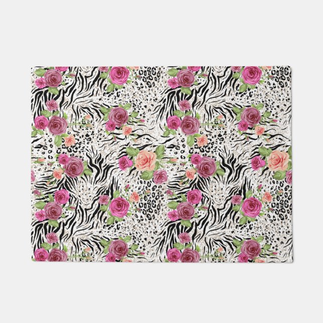 Pattern With Animal Prints Doormat (Front)