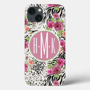 Pattern With Animal Prints   Monogram iPhone 13 Case