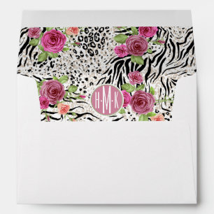 Pattern With Animal Prints   Monogram Envelopes