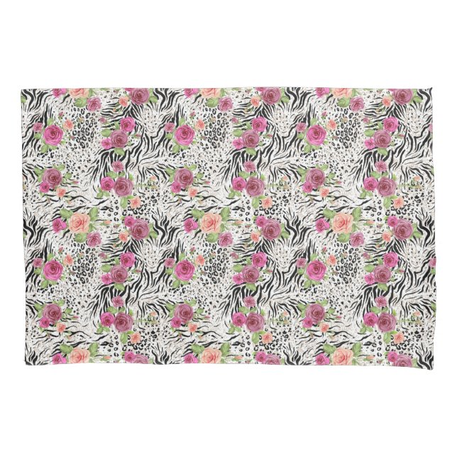 Pattern With Animal Prints Pillowcase (Front-Left)