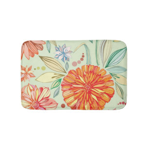 Pattern with asters bath mat