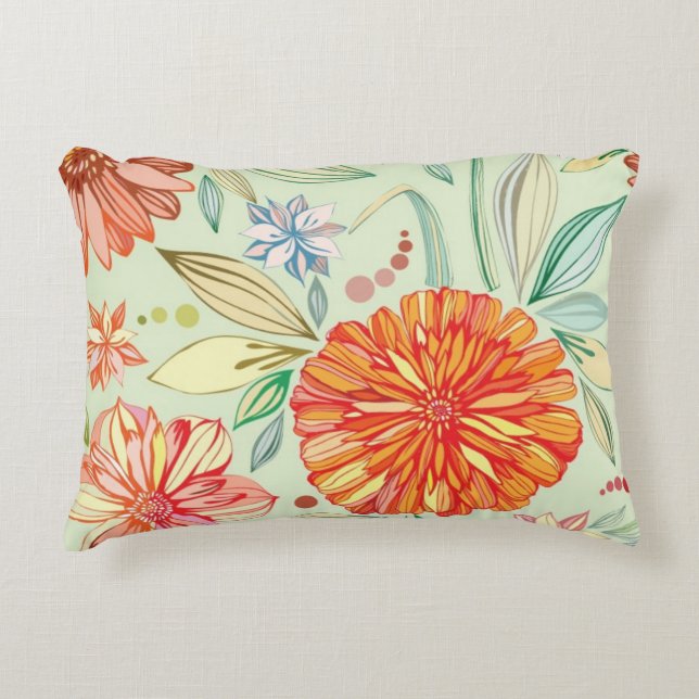 Pattern with asters decorative cushion (Front)
