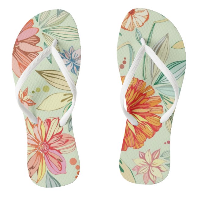 Pattern with asters flip flops (Footbed)