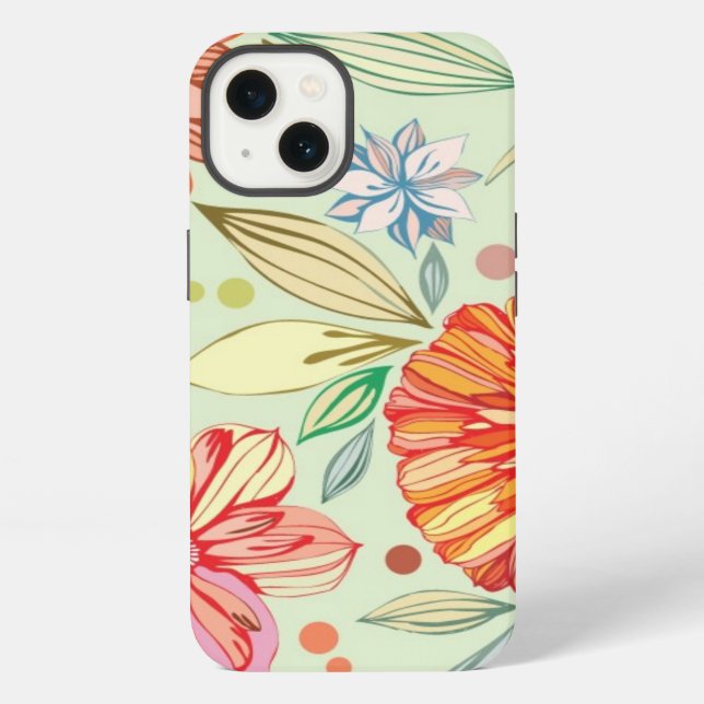 Pattern with asters iPhone case (Back)