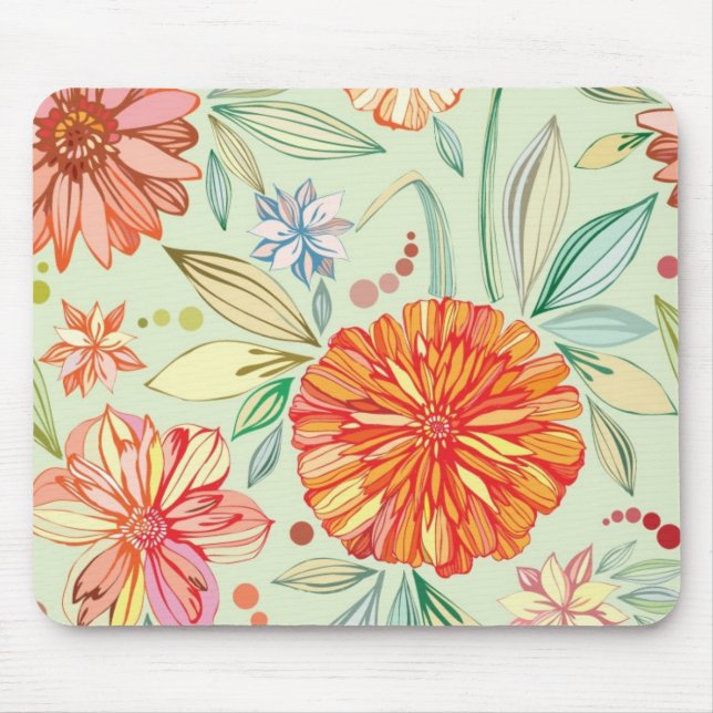Pattern with asters mouse mat (Front)