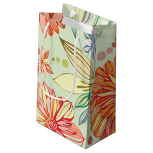 Pattern with asters small gift bag