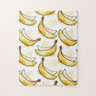 Pattern with banana jigsaw puzzle