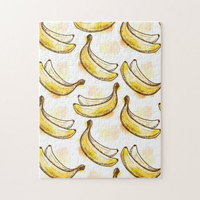 Pattern with banana jigsaw puzzle (Vertical)
