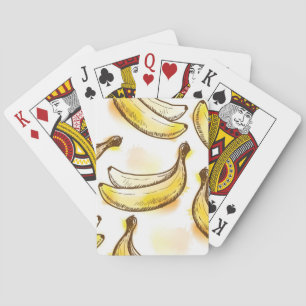 Pattern with banana playing cards