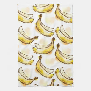 Pattern with banana tea towel