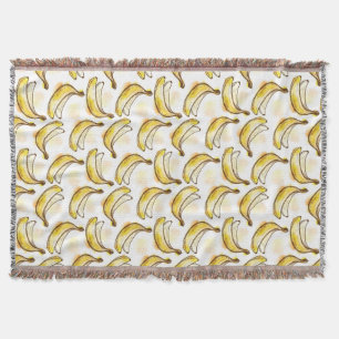 Pattern with banana throw blanket