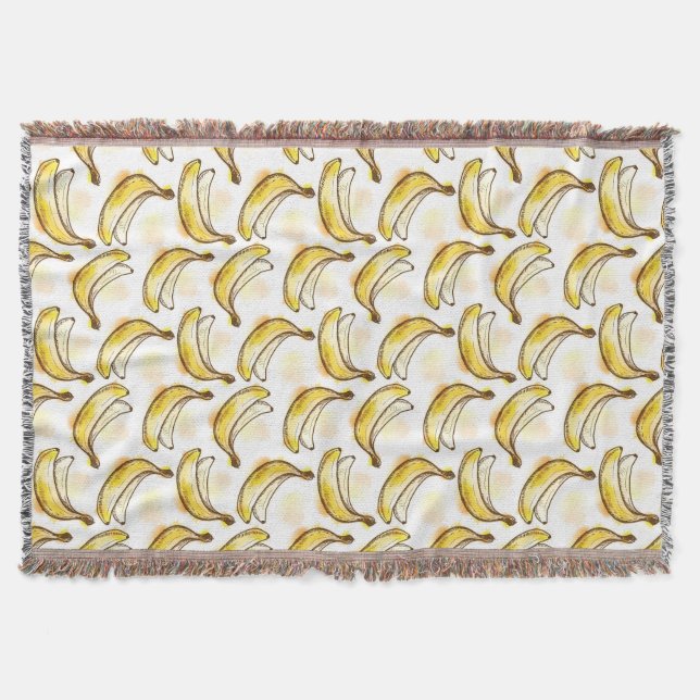 Pattern with banana throw blanket (Front)