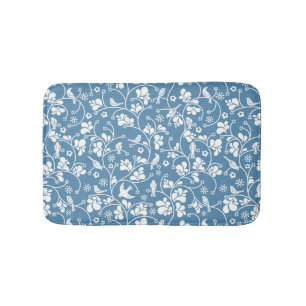 pattern with birds and plants ornament bath mat