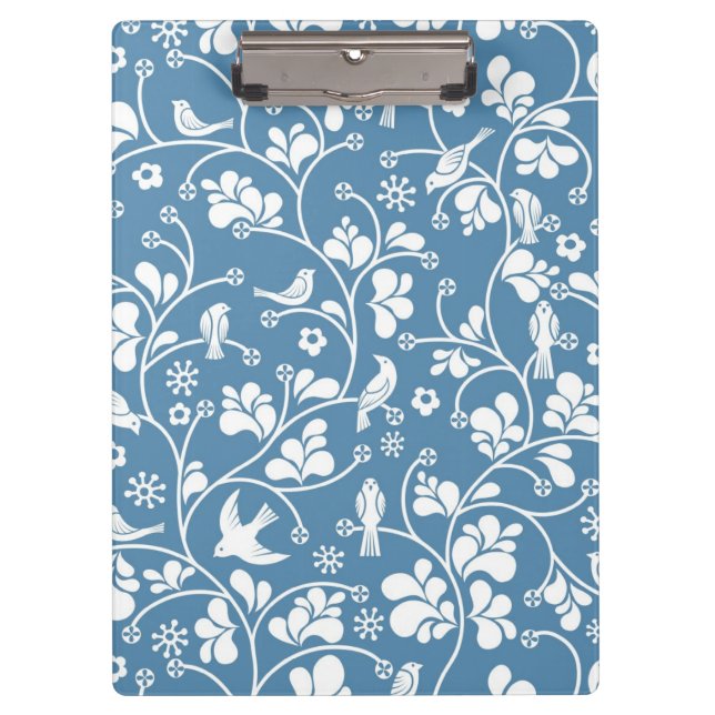 pattern with birds and plants ornament clipboard (Front)
