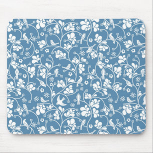 pattern with birds and plants ornament mouse mat
