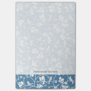 pattern with birds and plants ornament post-it notes