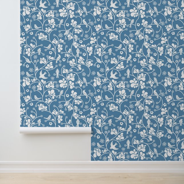 pattern with birds and plants ornament wallpaper (Application)