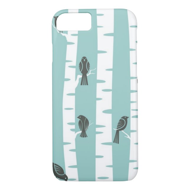Pattern with birds and trees Case-Mate iPhone case (Back)