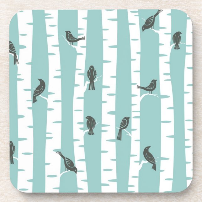 Pattern with birds and trees coaster (Front)