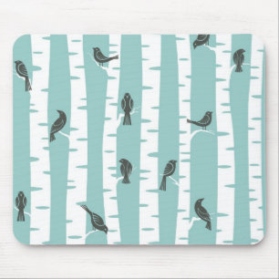 Pattern with birds and trees mouse mat