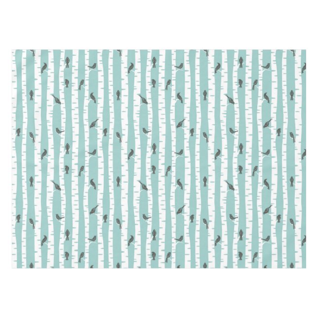 Pattern with birds and trees tablecloth (Front (Horizontal))