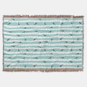 Pattern with birds and trees throw blanket