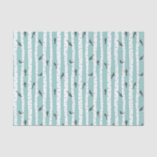 Pattern with birds and trees tissue paper