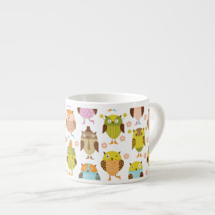 pattern with birds espresso cup