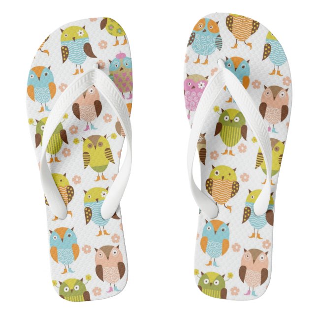 pattern with birds flip flops (Footbed)