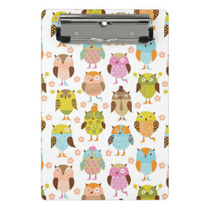 pattern with birds mini clipboard