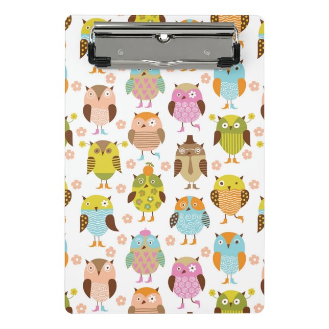 pattern with birds mini clipboard (Front)
