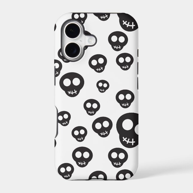 Pattern with black skulls on white (Back)