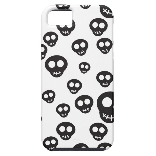 Pattern with black skulls on white Case-Mate iPhone case (Back)