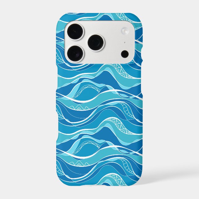 Pattern with blue waves with white tribal pattern  (Back)