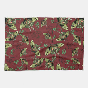 Pattern with butterflies Seamless watercolour Tea Towel