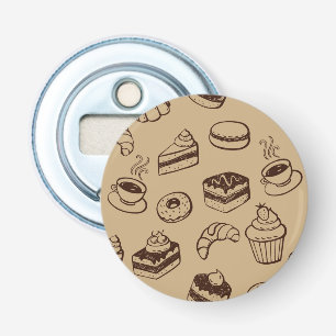Pattern With Cakes, Desserts And Bakery Bottle Opener