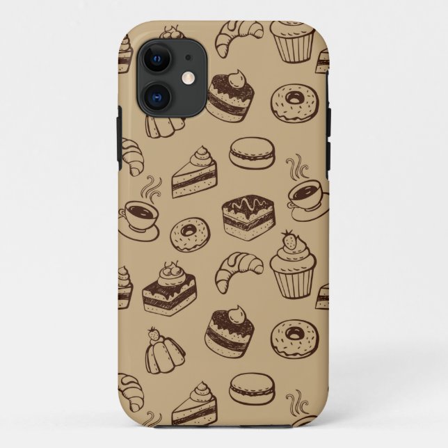 Pattern With Cakes, Desserts And Bakery Case-Mate iPhone Case (Back)