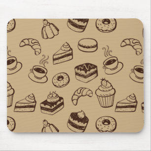 Pattern With Cakes, Desserts And Bakery Mouse Mat