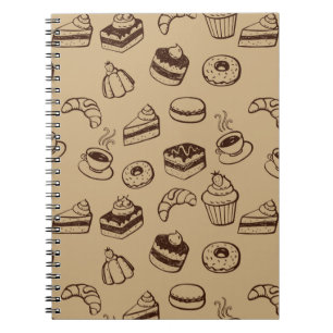 Pattern With Cakes, Desserts And Bakery Notebook