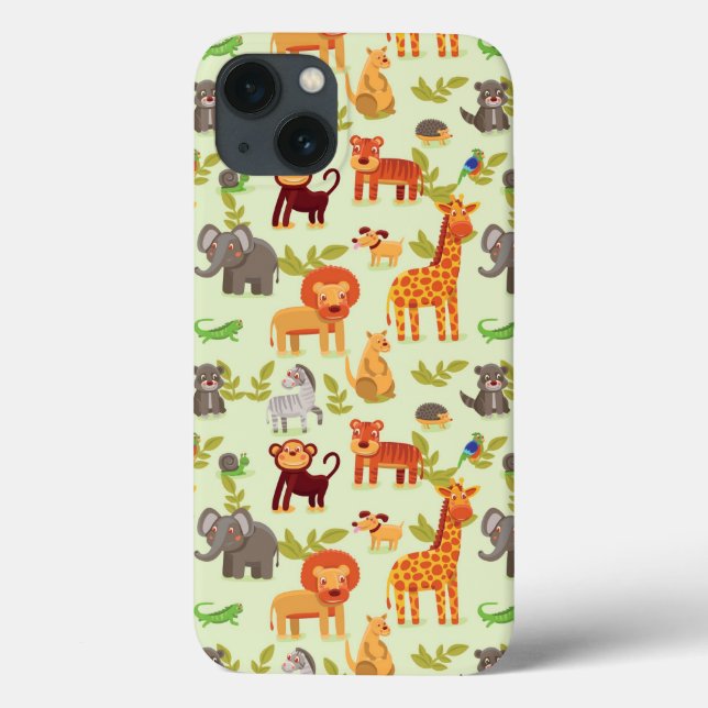 Pattern With Cartoon Animals Case-Mate iPhone Case (Back)