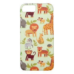 Pattern With Cartoon Animals iPhone 8/7 Case