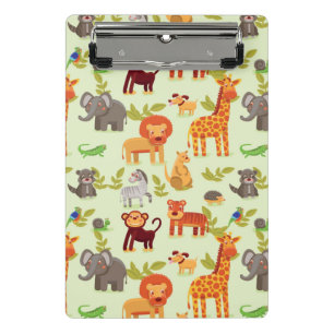 Pattern With Cartoon Animals Mini Clipboard