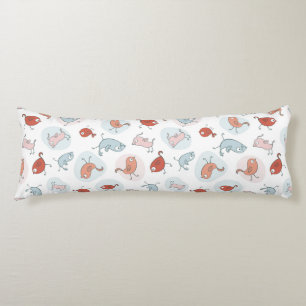 pattern with cartoon birds body cushion