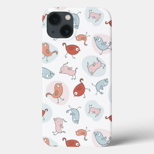 pattern with cartoon birds Case-Mate iPhone case (Back)