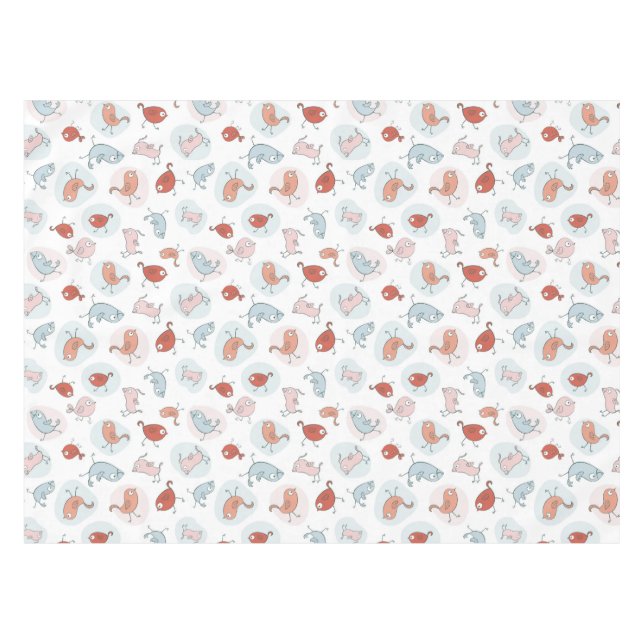 pattern with cartoon birds tablecloth (Front (Horizontal))
