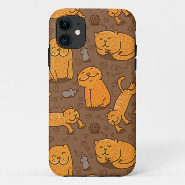 Pattern With Cats Case-Mate iPhone Case (Back)
